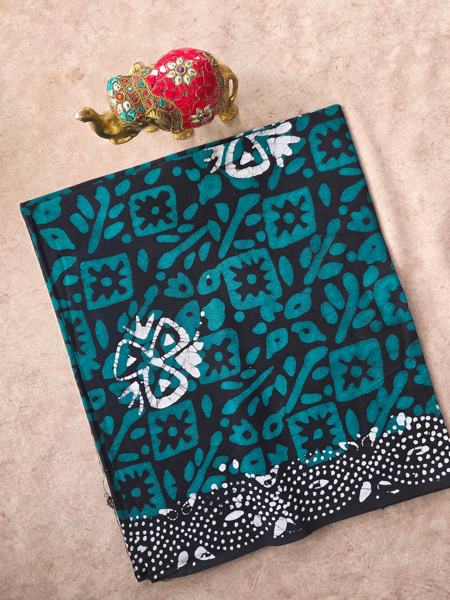 Double colour batik print Nighty /kaftan  fabric ( approx 3 mtrs ) - NF102