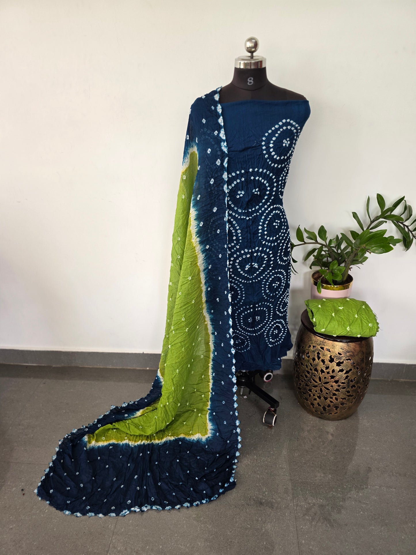 Handcrafted bandhani cotton salwar set - BN46