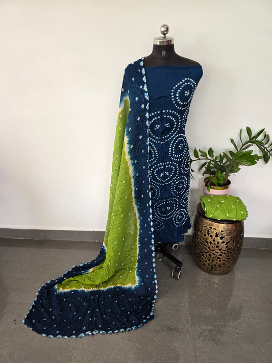 Handcrafted bandhani cotton salwar set - BN46