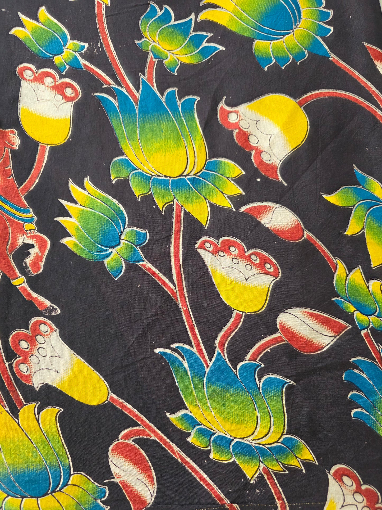 Pure chennuri silk kalamkari running material  ( 0.5mtrs  ) - RN11