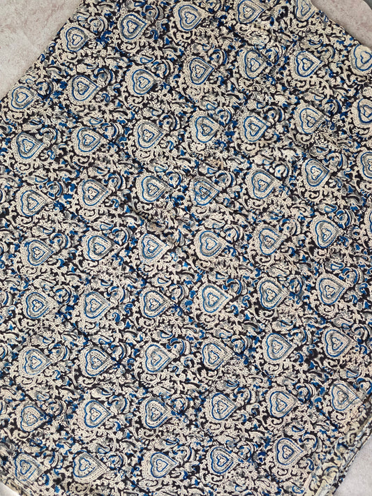 Handblock pure kalamkari cotton running material  ( 0.5 mtrs ) - DB37