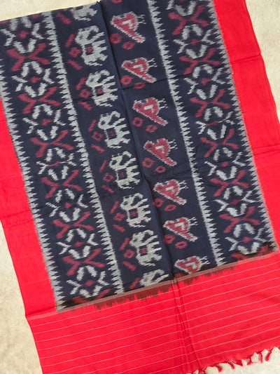 Handloom mercerised weft ikkat dupatta - KK133