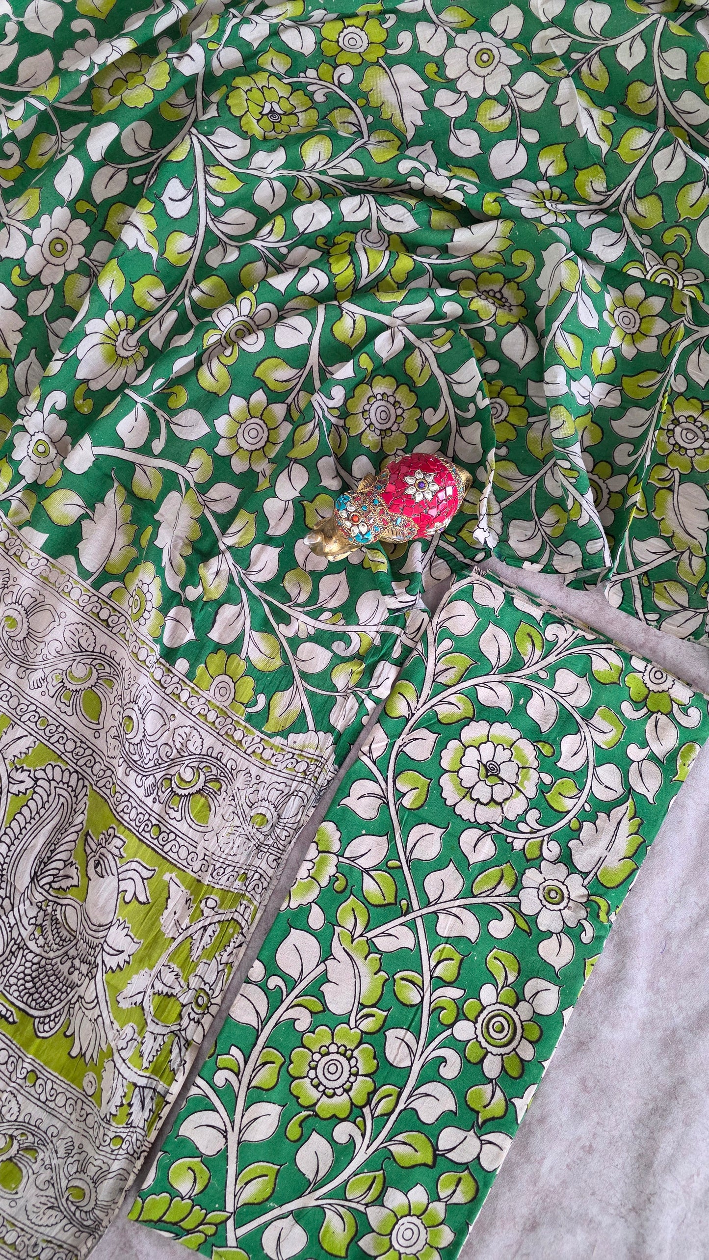 Authentic pure kalamkari cotton set (2 pc set )- AK253