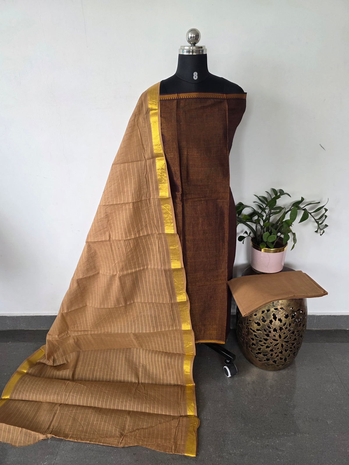 Madurai sungudi Tissue zari vari salwar set -MS116