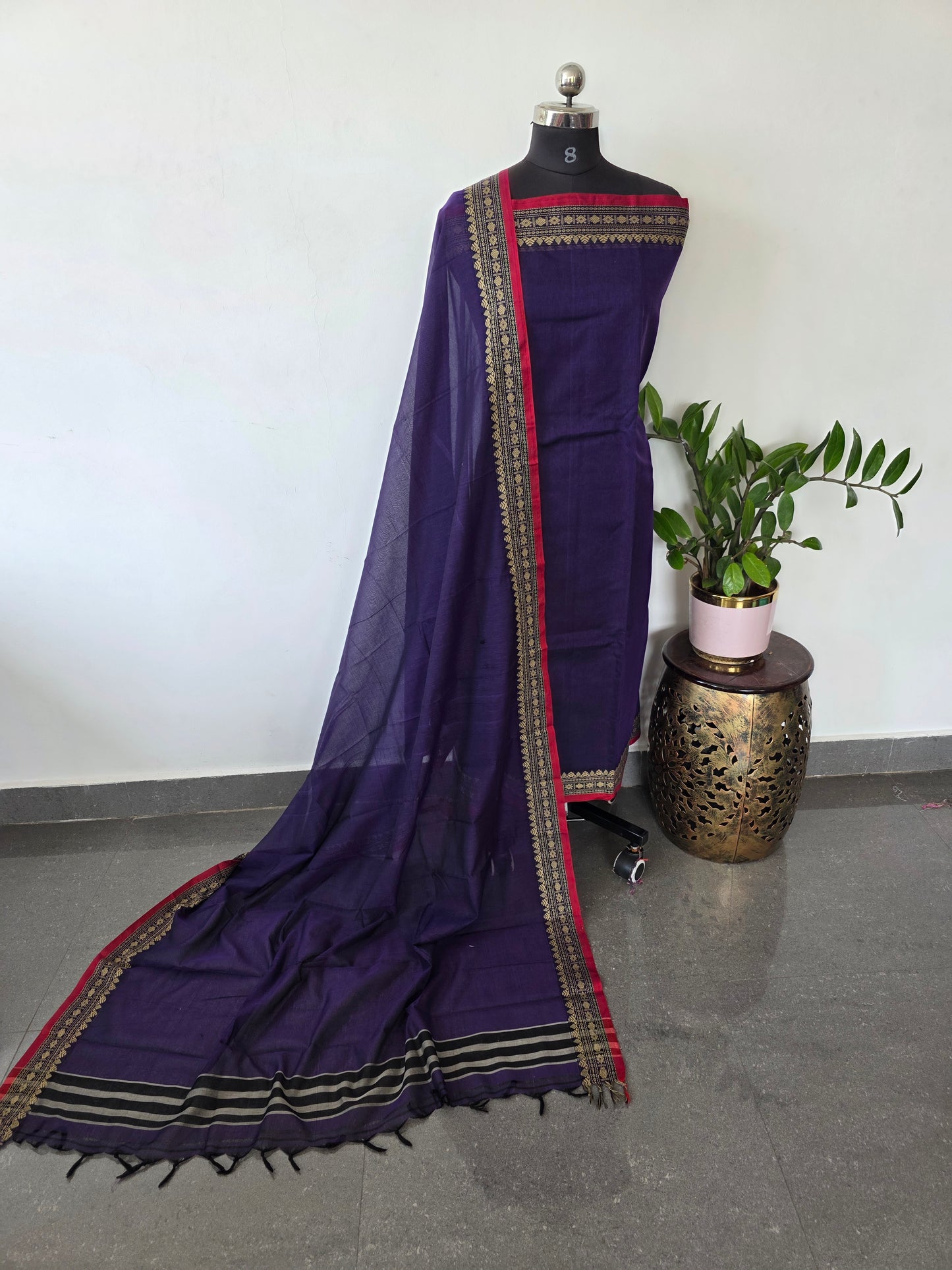 Mercerised  narayanapet salwar set  (4.5 meters)(voilet)- NA356