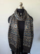 Ajrakh Handblock natural dyed mashru silk stole-MV26