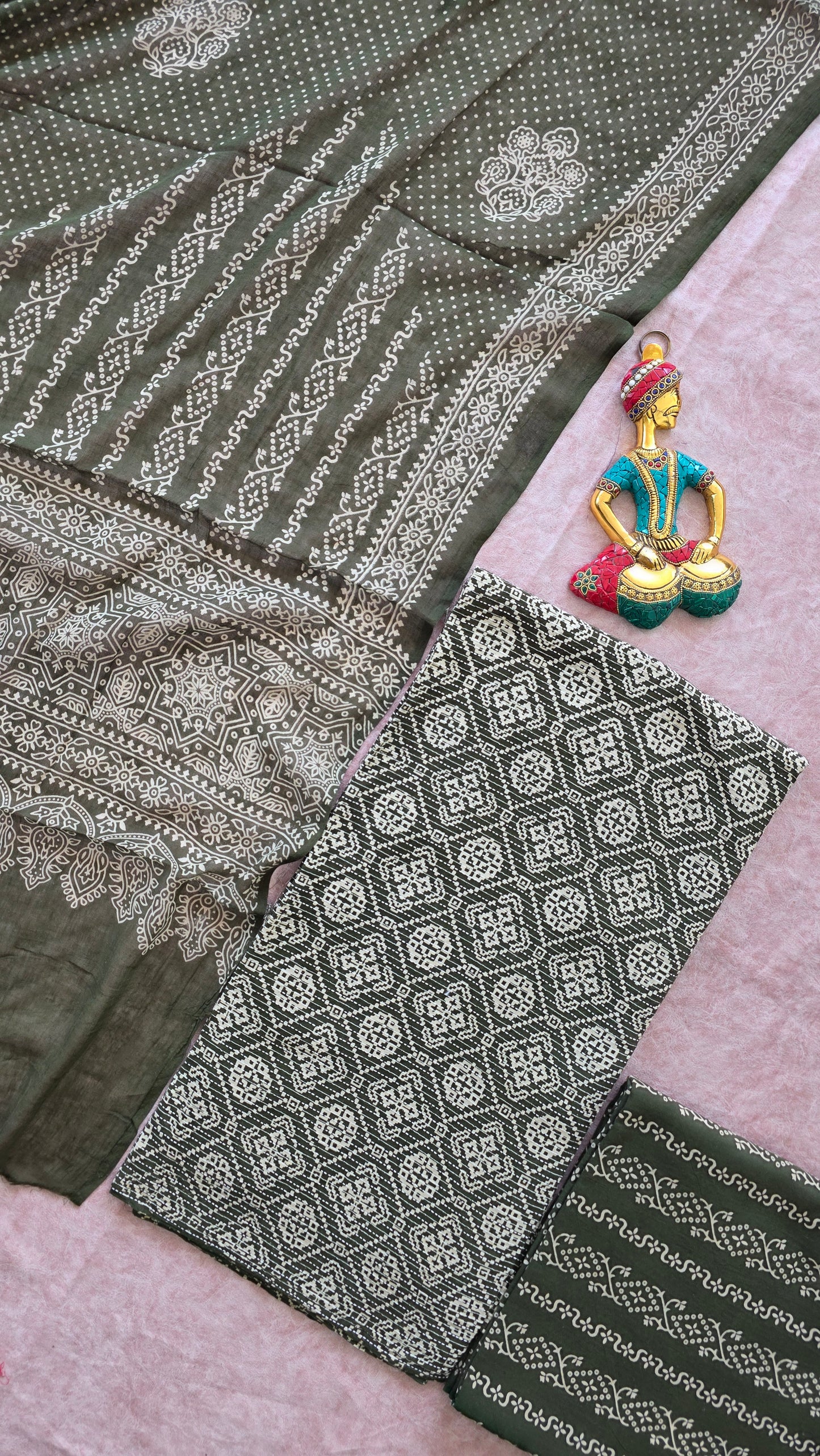 Heavy kantha Ajrakh cotton set - VC96