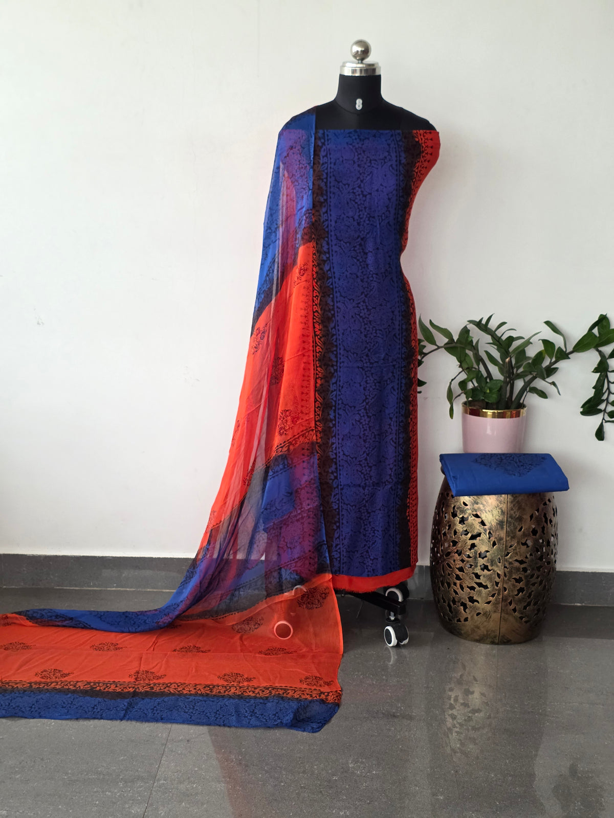 Handblock georgette salwar set -GE128