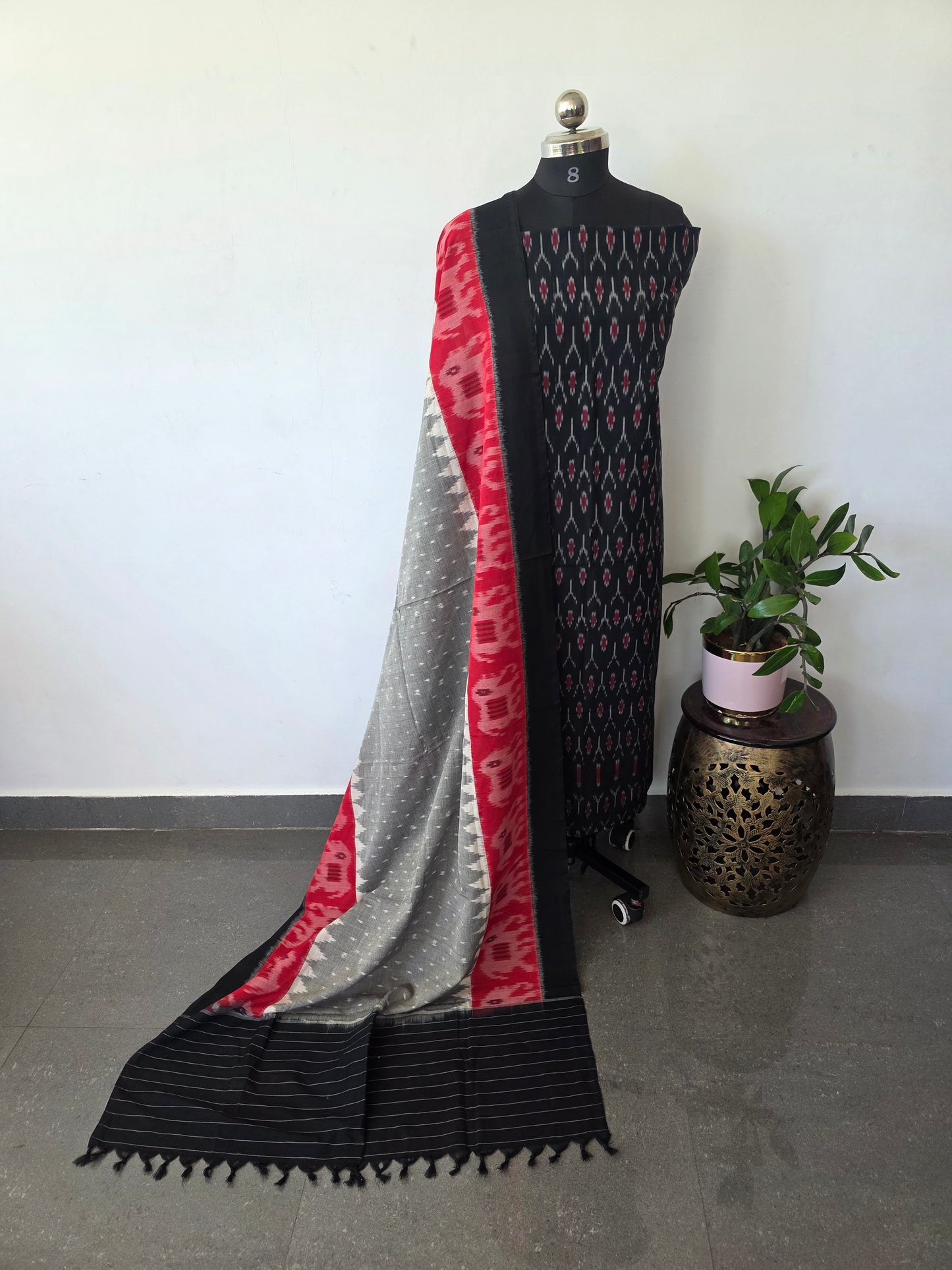Handloom Mercerised ikkat cotton salwar set - KK99