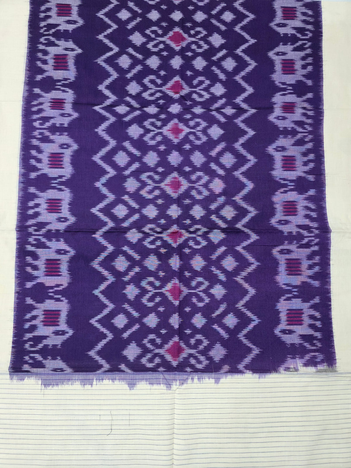 Handloom  mercerised weft ikkat duppatta  - WW698