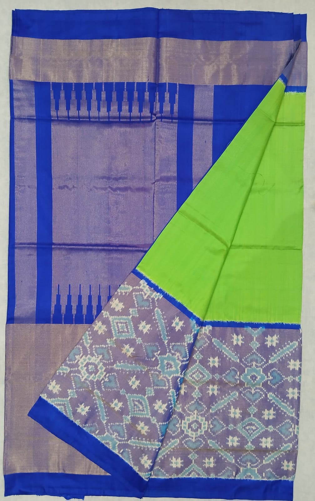 Handloom Mulbery silk ikkat border pattu saree- WW893