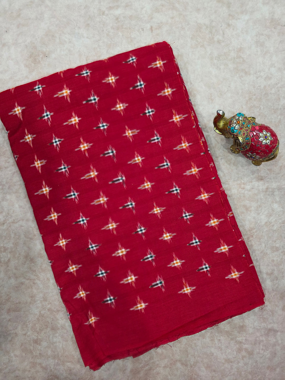 Handloom double ikkat  running material - WW413