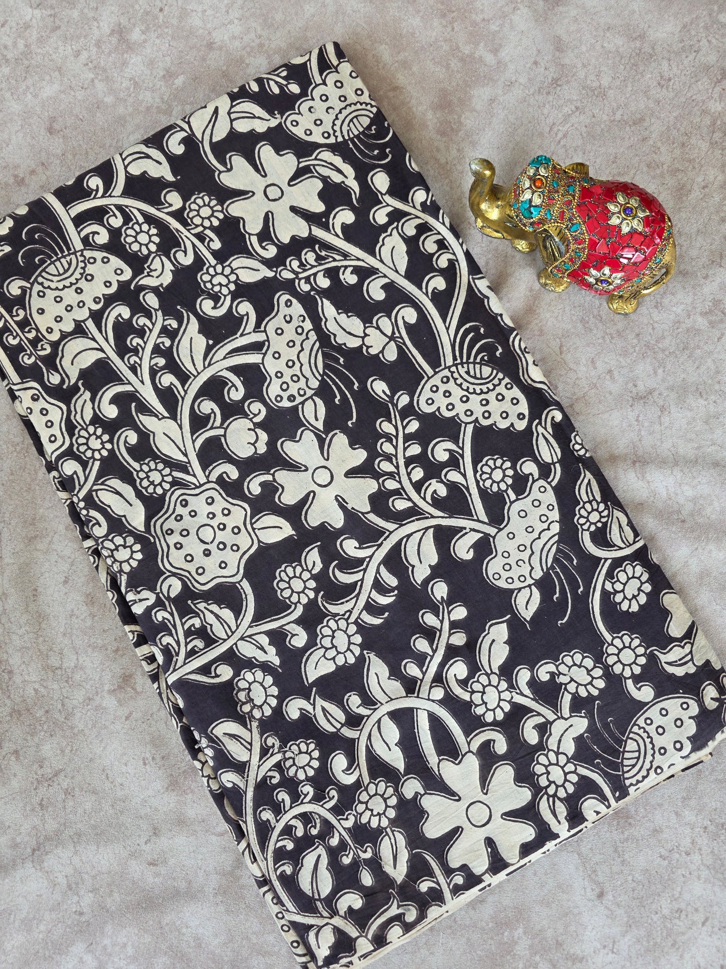 Pure kalamkari cotton running material (0.5mtr)- AK219