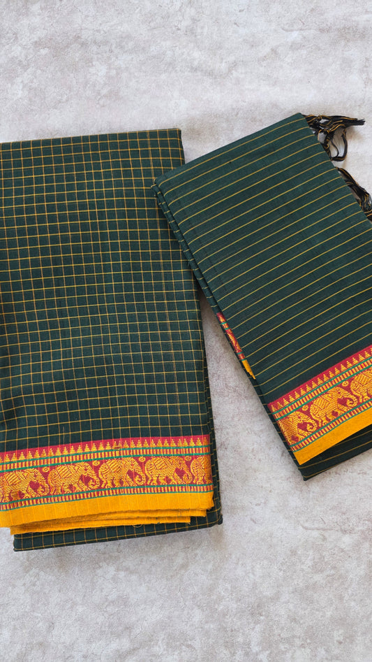 Mercerised checked narayanapet salwar set (4.5 meters)- NA153