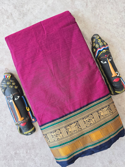 Chettinadu cotton running material with thread border - CRM11