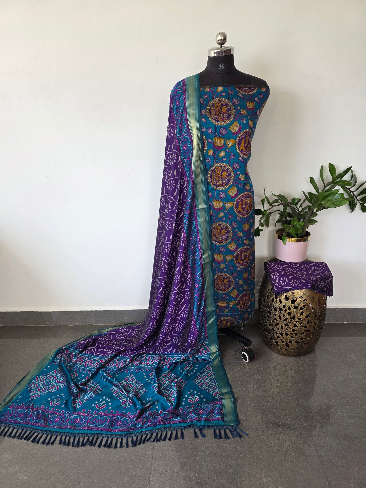 Premium semi Patola silk set - PK90