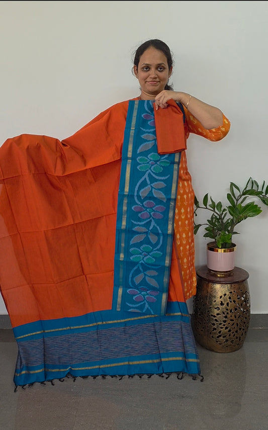 Pochampally sico set with ikkat damn- SZ282
