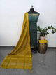 Checked Bhagalpuri fusion mangalagiri silk set - BA529