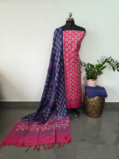 Bhagalpuri katan discharge print salwar - BA412