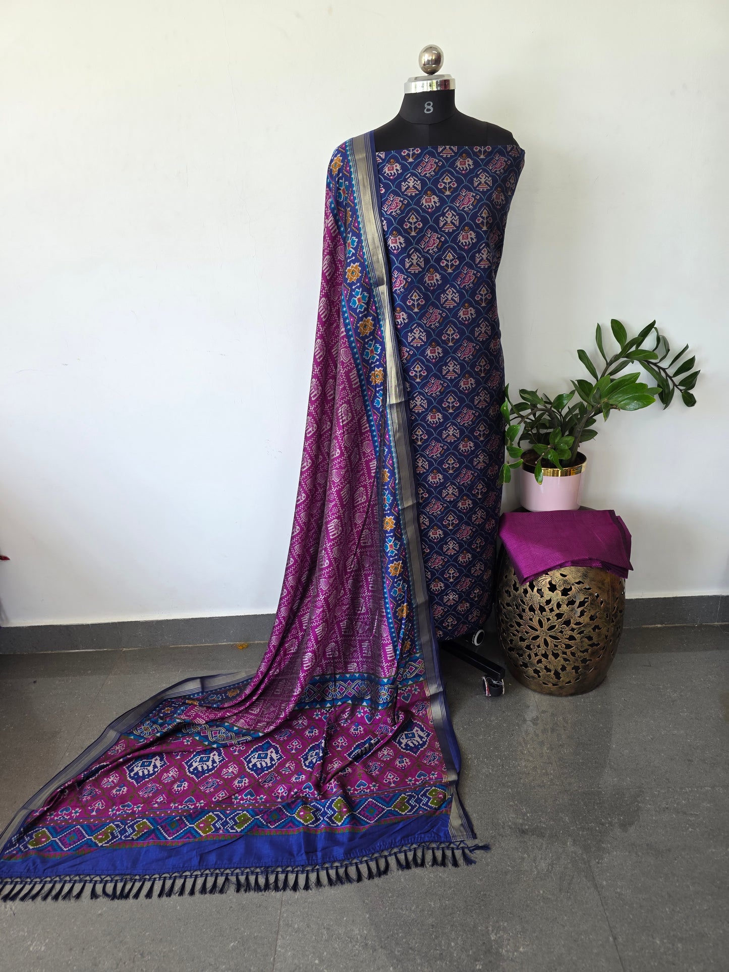 Premium semi Patola silk set - PK105