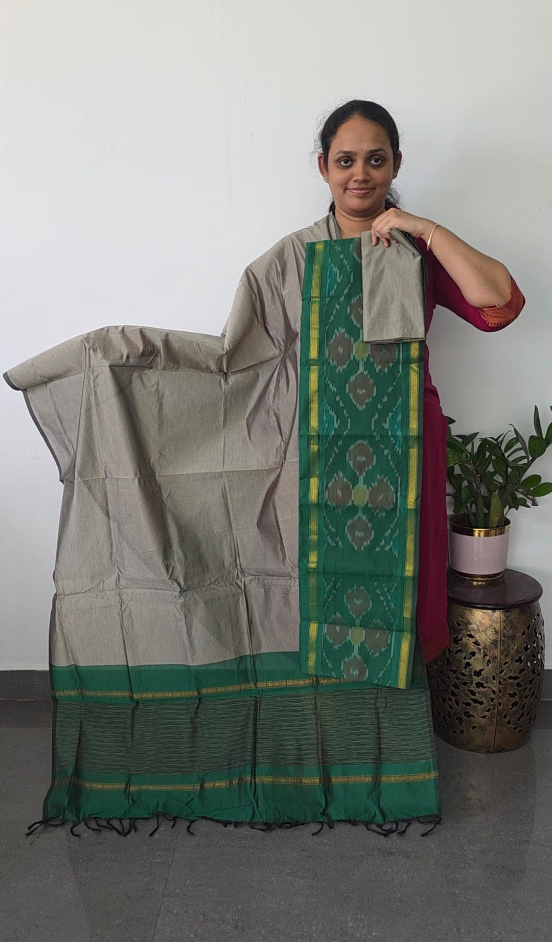 Pochampally sico set with ikkat damn -Sz322