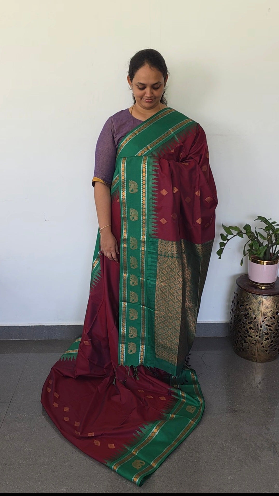 Gadwal semi soft silk saree - GS88