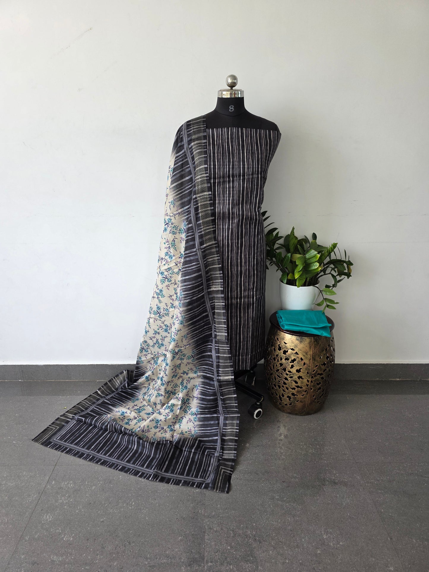 Premium semi tussar silk set -348