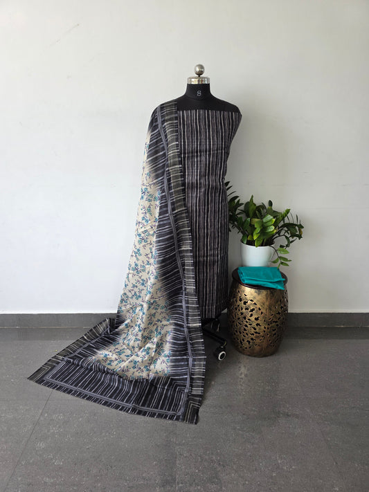 Premium semi tussar silk set -348