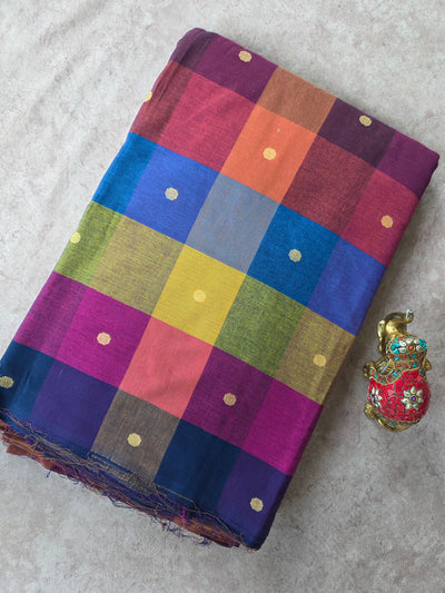 Madras kattam prewashed with butta weave fabric (4 inches*4 inches) -MD132