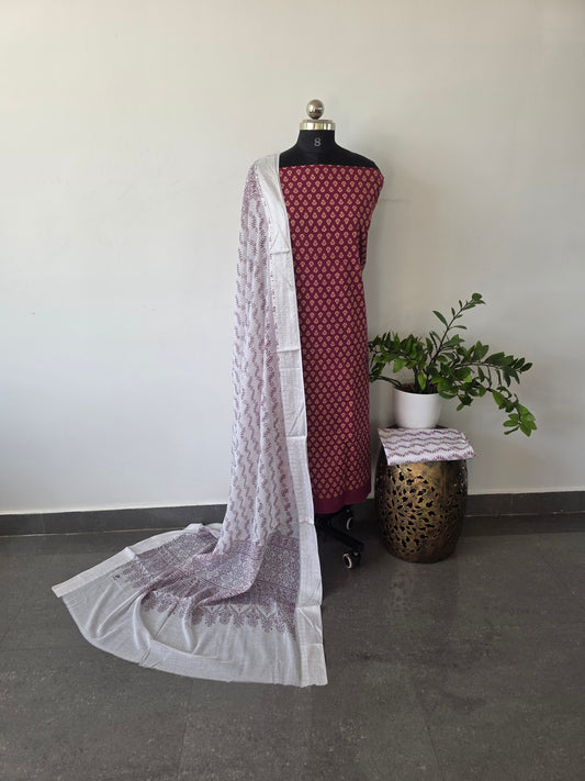 Heavy ajrakh cotton set  - 12