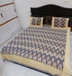 King size Warp ikkat bed sheet (90"*108"  2/40s bedsheet with 2 pillow covers )  - VN63