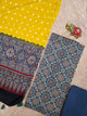 Handcrafted ajrakh cotton top with pure bandhani cotton shawl - BAA9