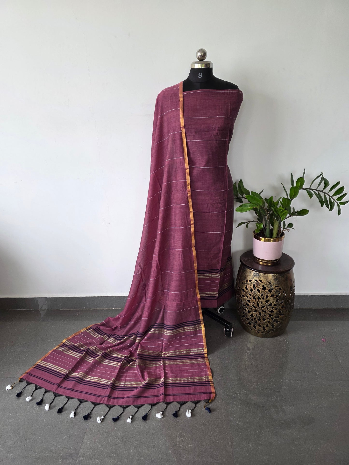 Premium mul khadi sequence work set - MUL277