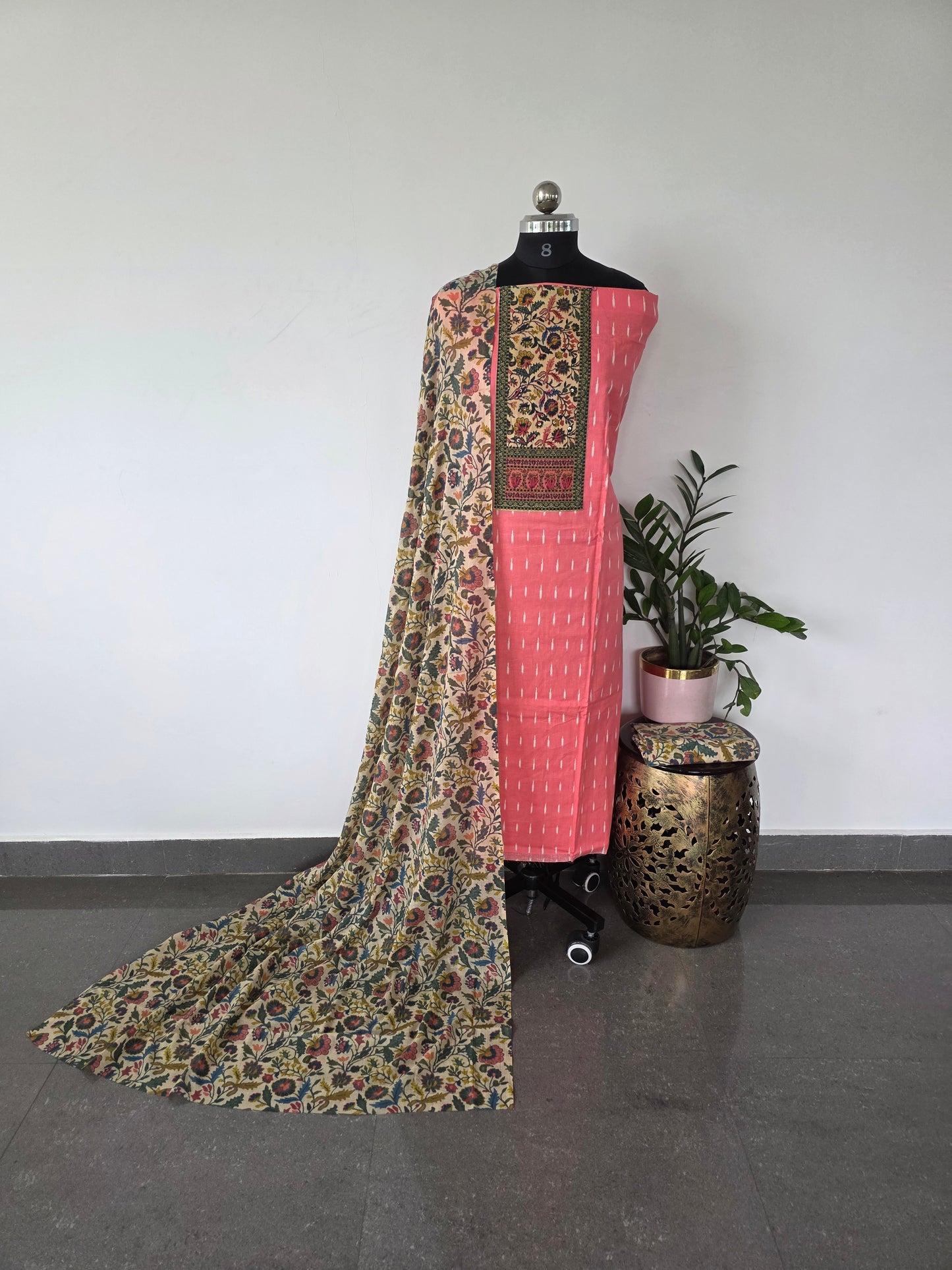 Regular/ office wear pure cotton set - pink