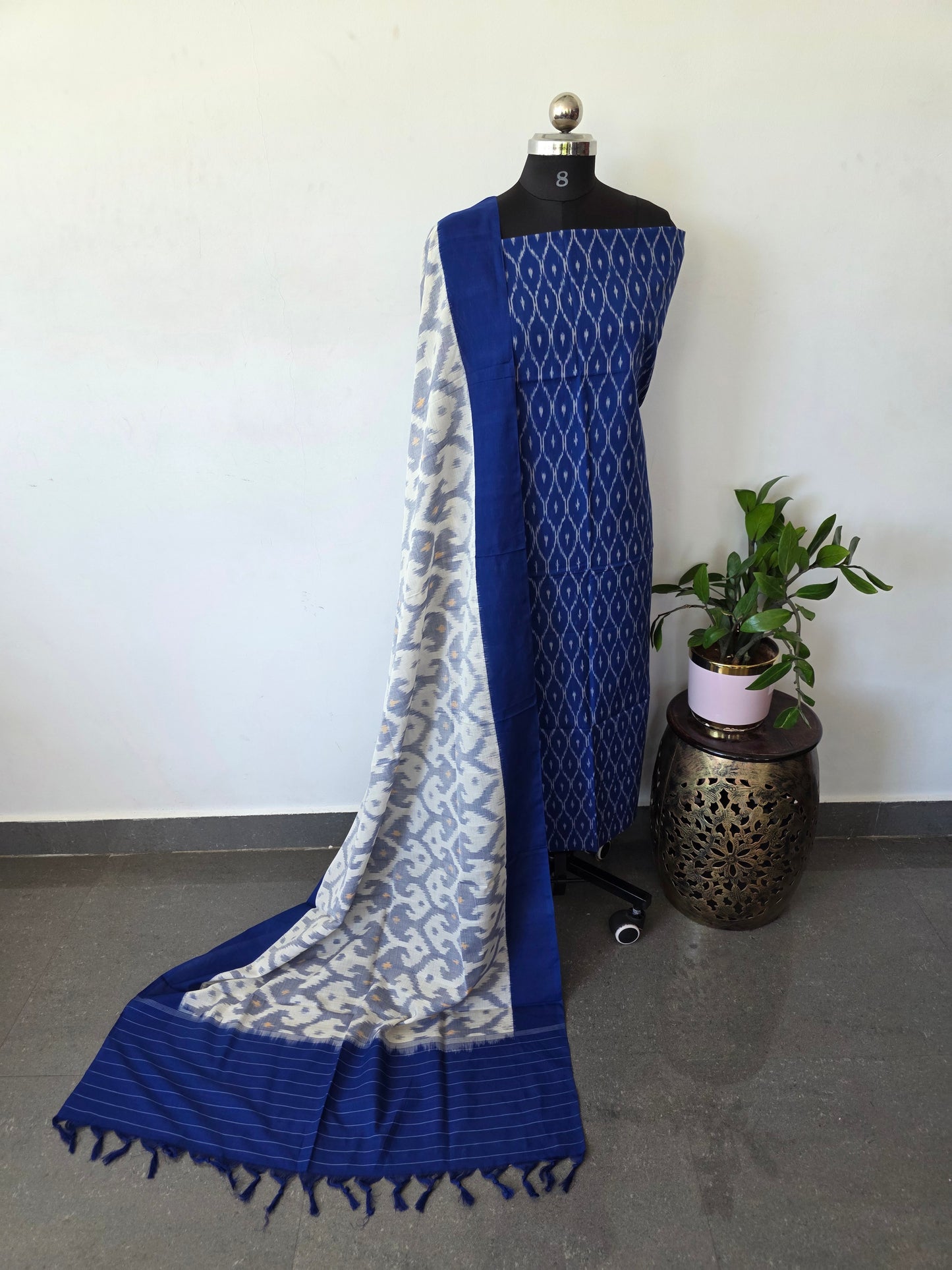 Handloom Mercerised ikkat cotton salwar set - KK115