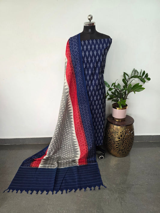 Handloom Mercerised ikkat cotton salwar set - KK208
