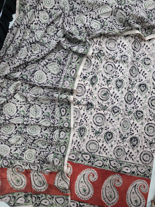 Handblock pure kalamkari cotton set  - RV163