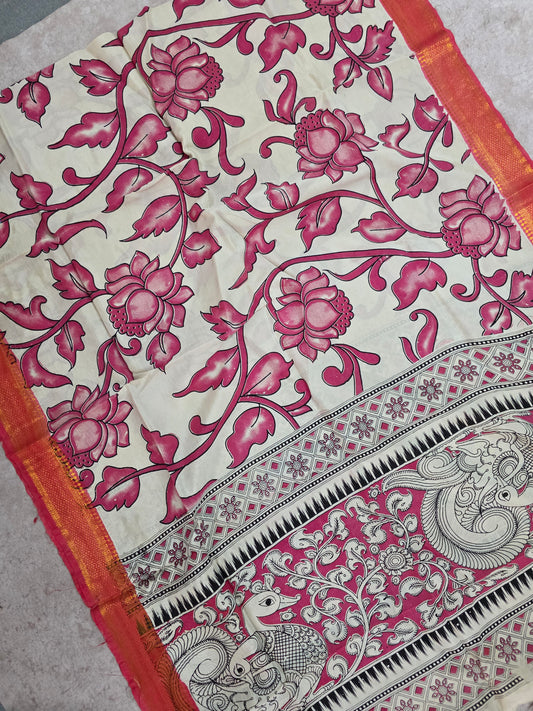 Pure chennuri kalamkari silk duppatta  - KAA6