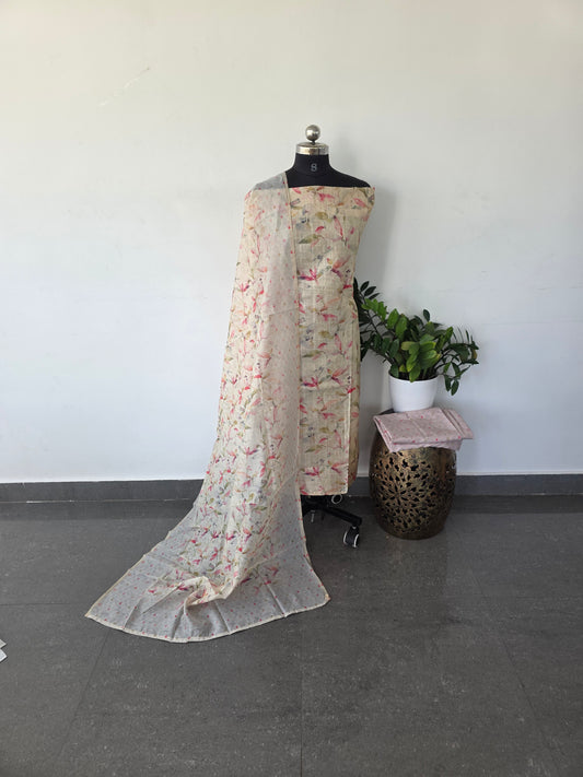 Embroidery Assam silk set - AS12
