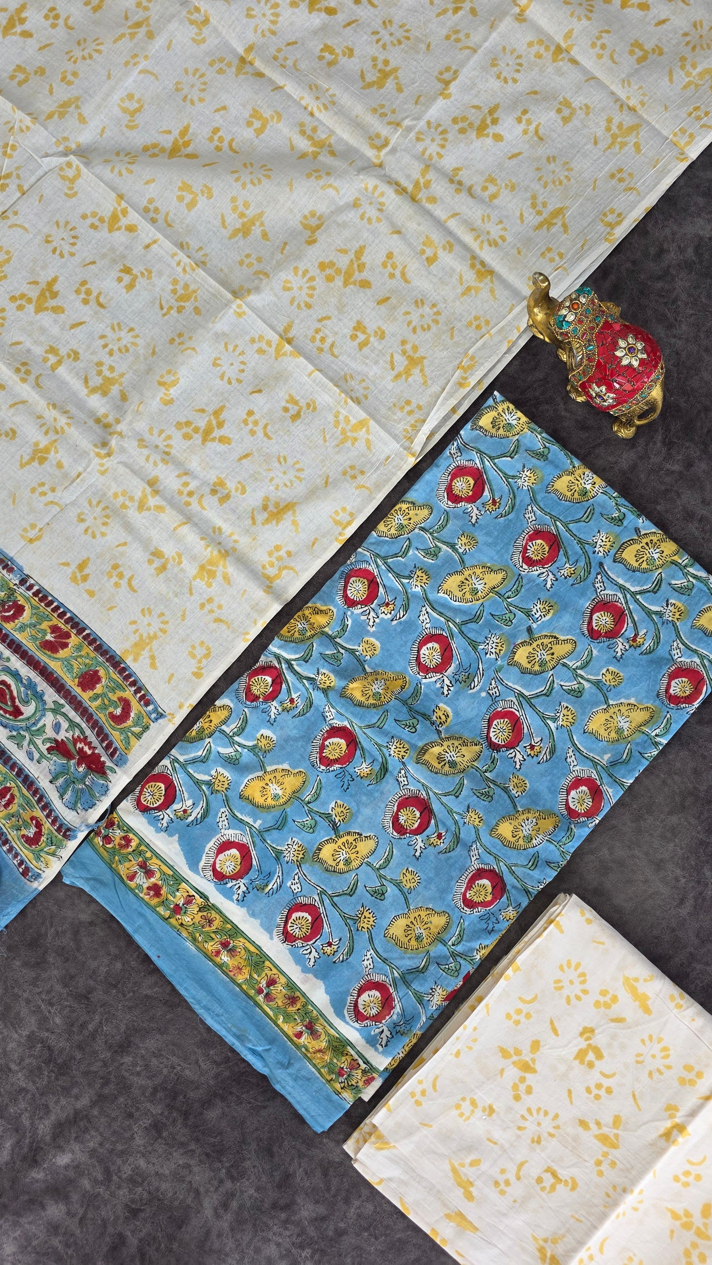 Handblock jaipuri pure cotton set -JA921