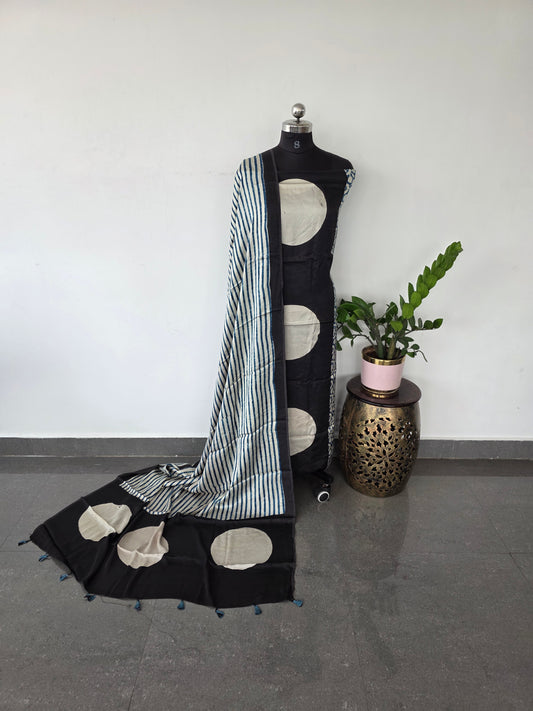 Handcrafted ajrakh modal silk set - HZ36