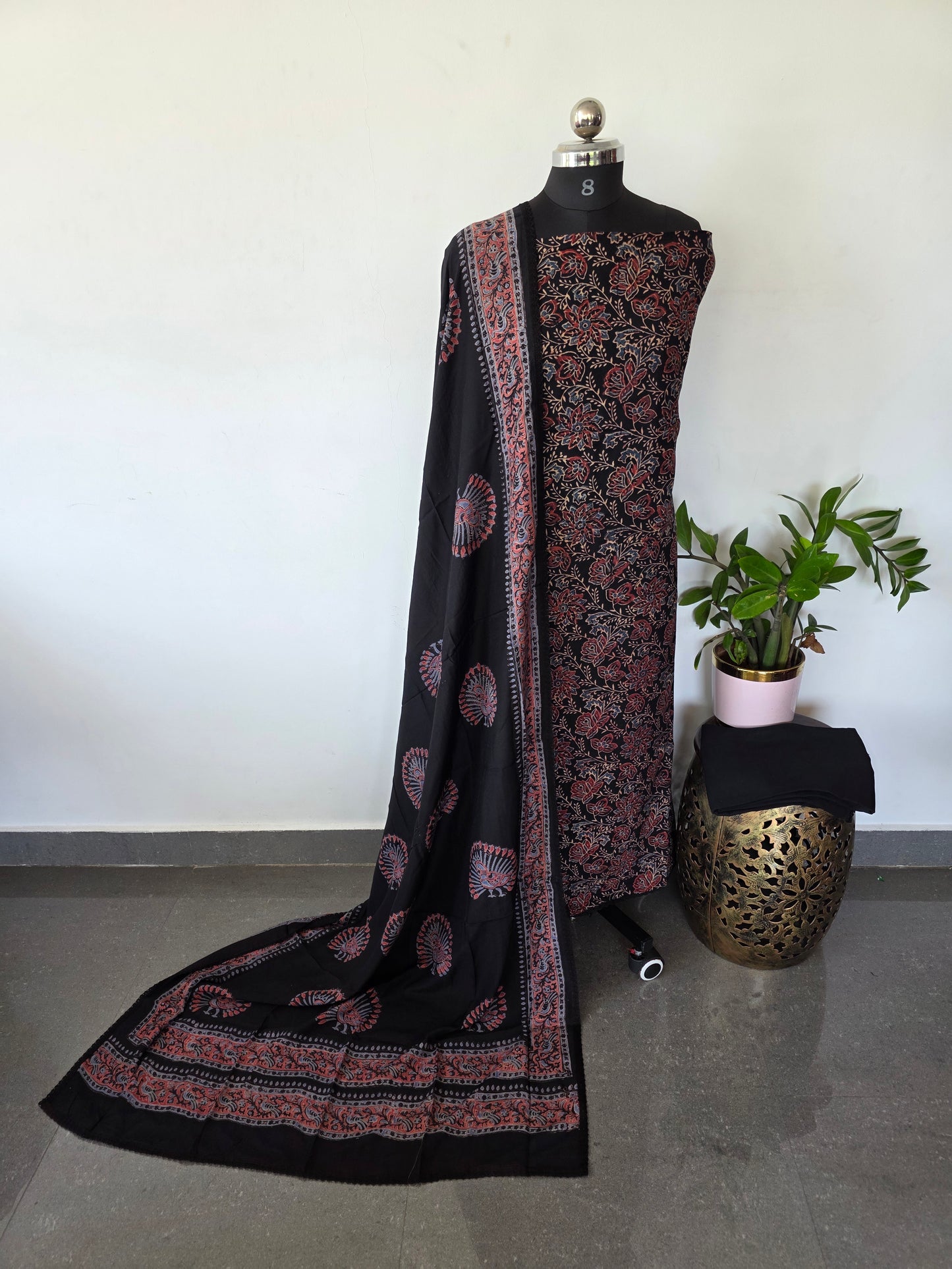 Modal ajrakh silk set - JA780