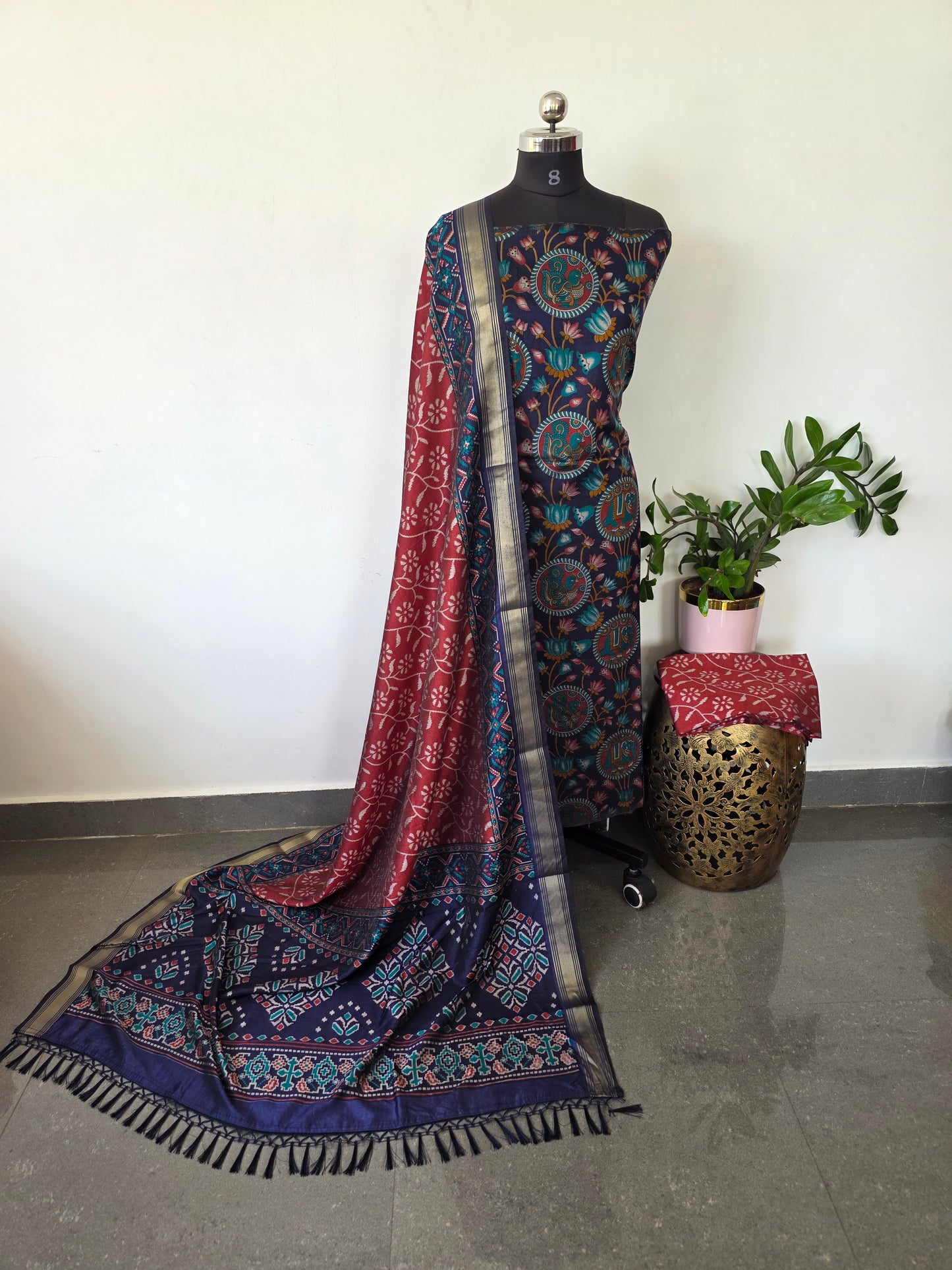 Premium semi Patola silk set - PK92