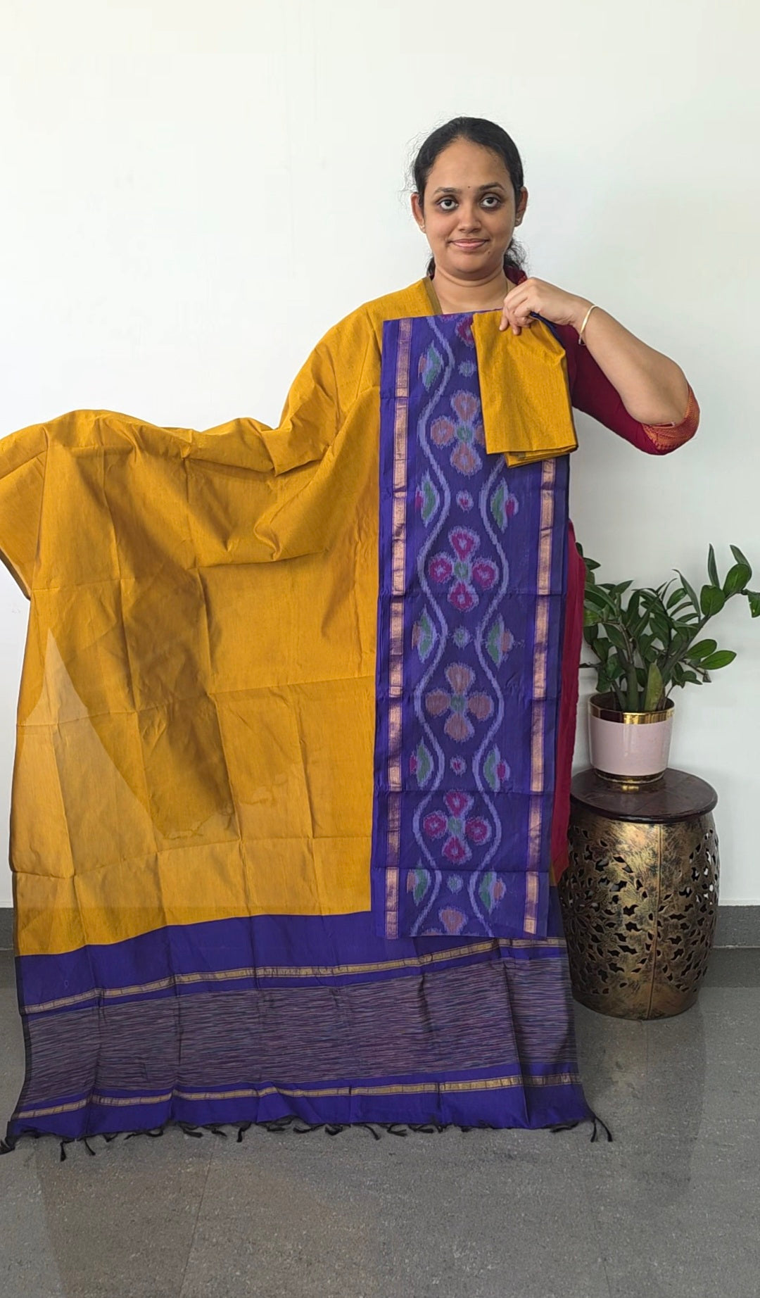 Pochampally sico set with ikkat damn -Sz321