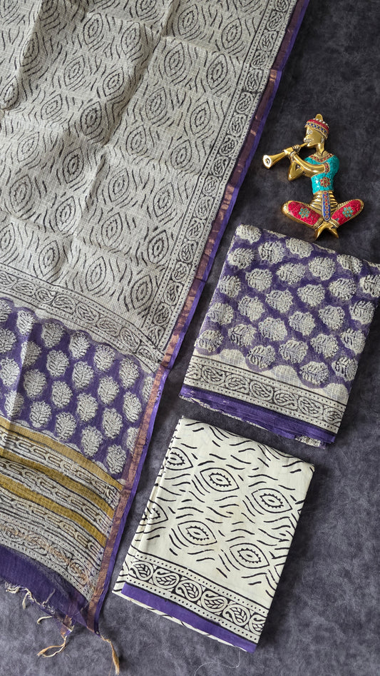 Handblock Jaipuri Kota doria set - JA710