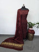 Handcrafted bandhani modal silk set(3 pcs set) - HZ270