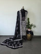 Batik cotton with hakoba neck work (black) - BA112