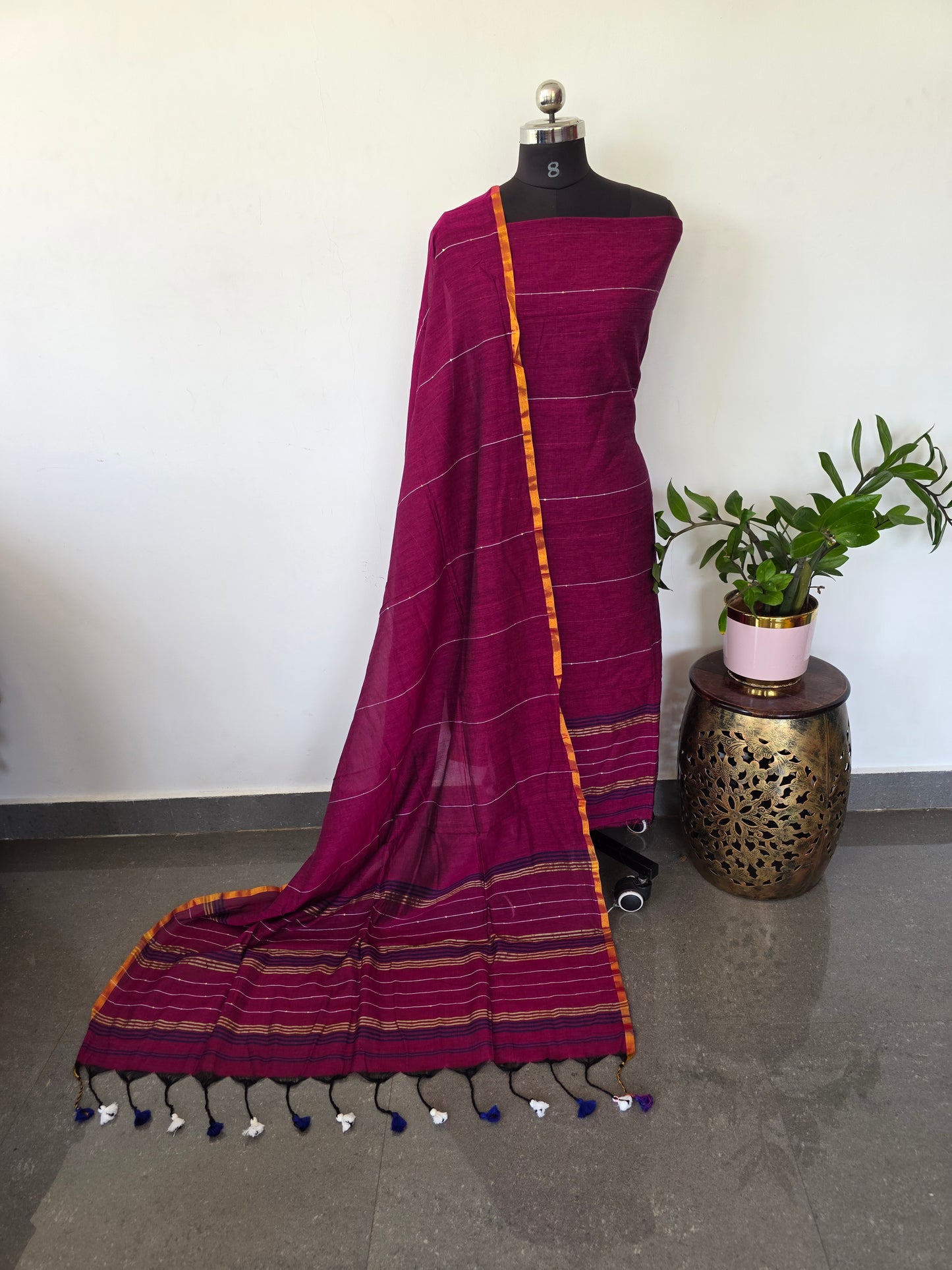 Premium mul khadi sequence work set - MUL316