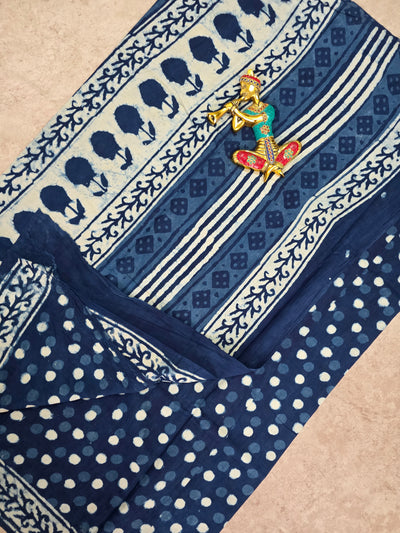 Handblock Jaipuri pure cotton saree - JA512