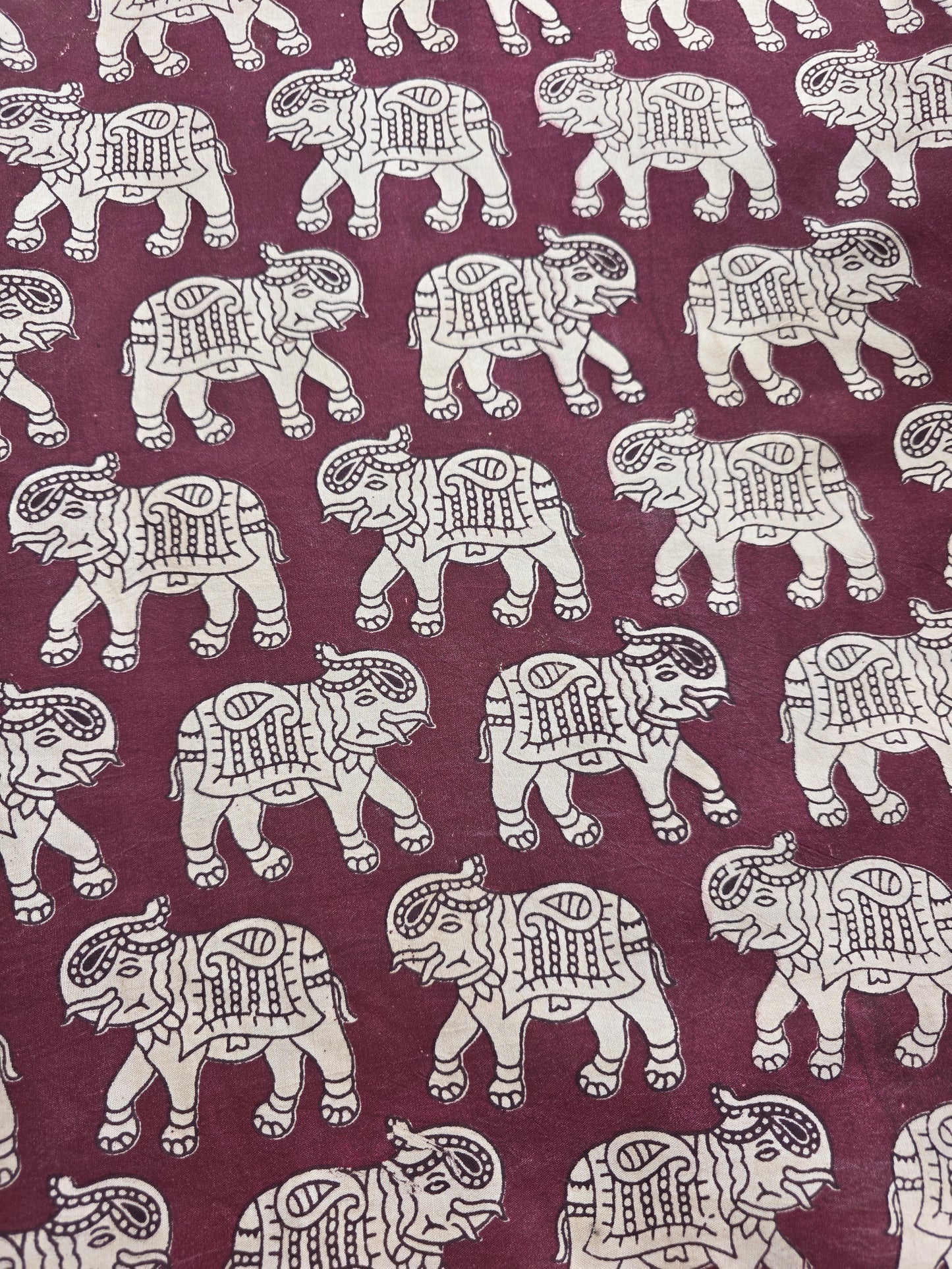 Pure silk kalamkari  running material (1 meter)- KM71